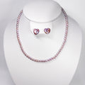 Set "Royal Purple": Collar de Perlas Naturales y Aretes de Corazón
