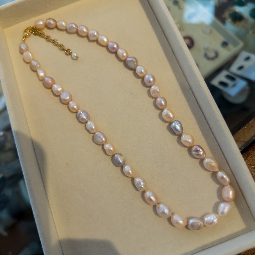 Collar de Perlas Barrocas "Candy Tones" - Hilado a Nudos