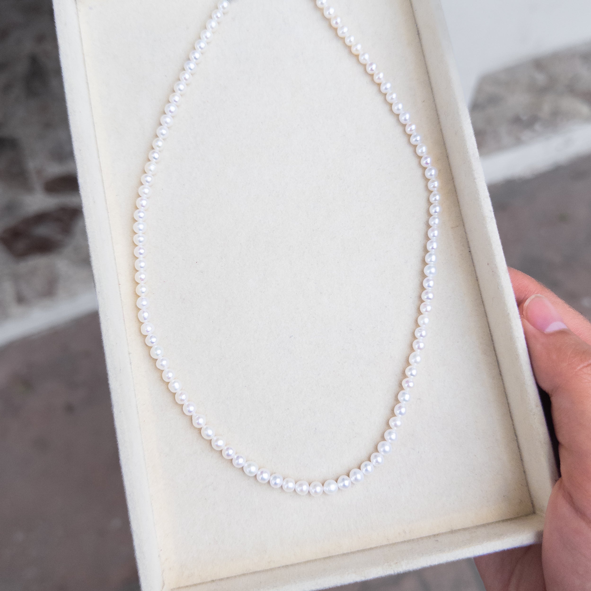 Collar Clásico de Perlas Naturales Mini (41 cm)